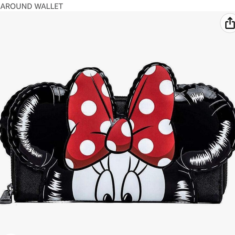 DISNEY MICKEY & MINNIE MOUSE BALLOON COSPLAY ZIP AROUND WALLET